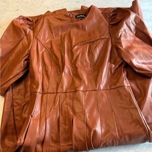 En Saison Faux Leather Midi Dress